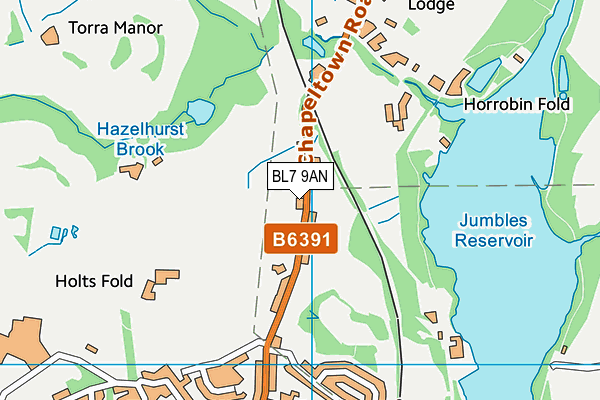 BL7 9AN map - OS VectorMap District (Ordnance Survey)