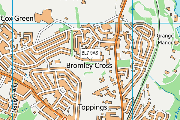 BL7 9AS map - OS VectorMap District (Ordnance Survey)