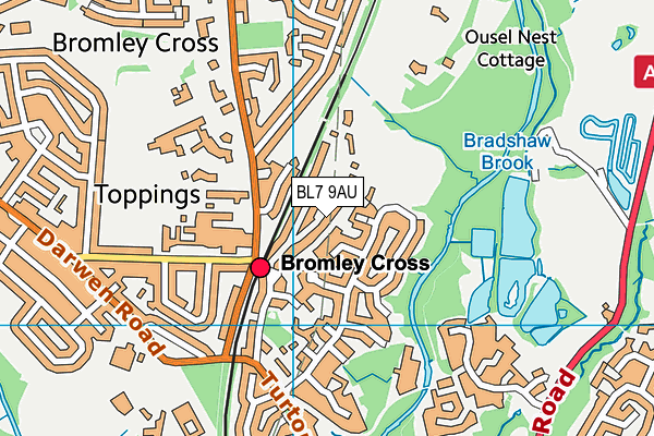 BL7 9AU map - OS VectorMap District (Ordnance Survey)