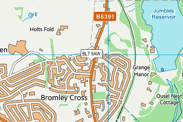 BL7 9AW map - OS VectorMap District (Ordnance Survey)