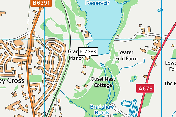 BL7 9AX map - OS VectorMap District (Ordnance Survey)