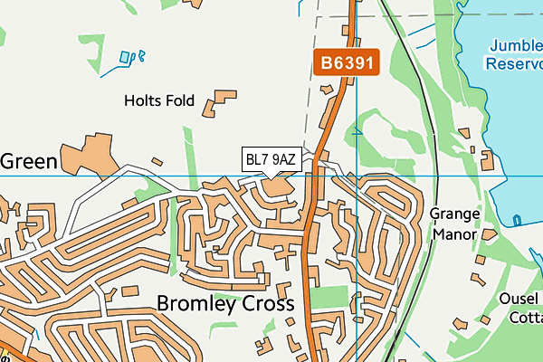 BL7 9AZ map - OS VectorMap District (Ordnance Survey)