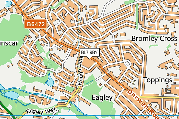 BL7 9BY map - OS VectorMap District (Ordnance Survey)