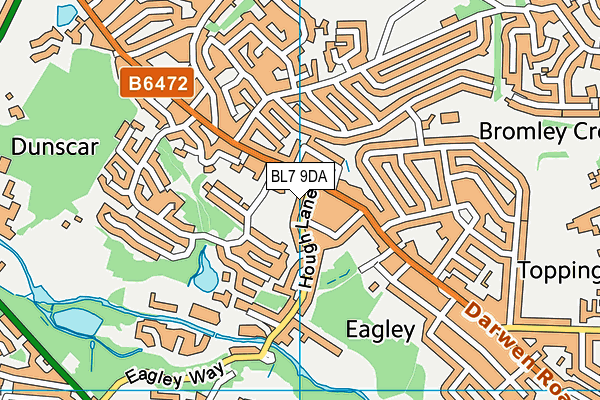 BL7 9DA map - OS VectorMap District (Ordnance Survey)