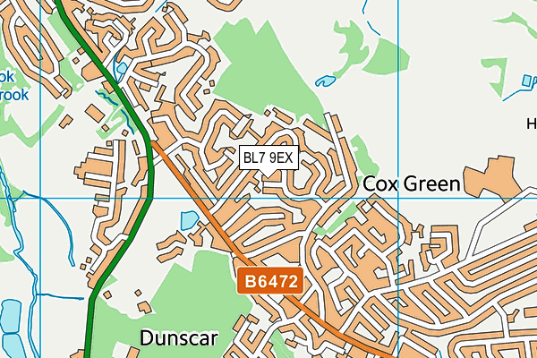 BL7 9EX map - OS VectorMap District (Ordnance Survey)