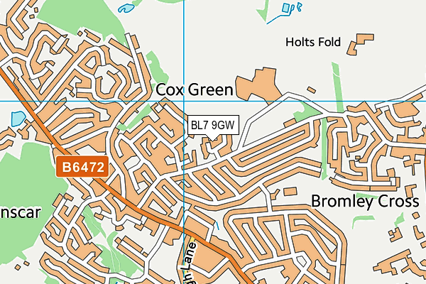 BL7 9GW map - OS VectorMap District (Ordnance Survey)