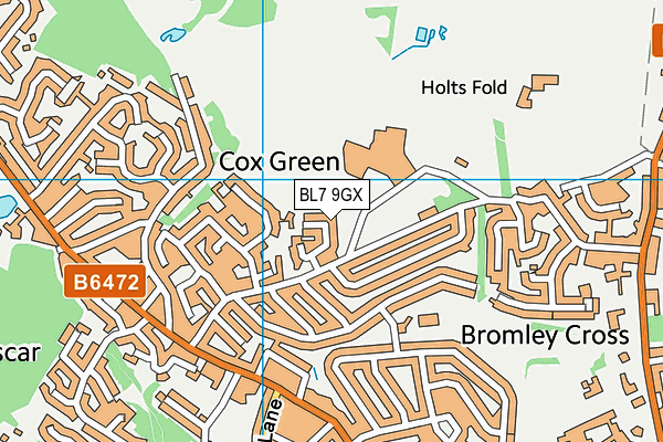 BL7 9GX map - OS VectorMap District (Ordnance Survey)