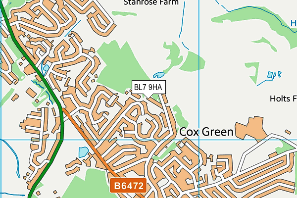 BL7 9HA map - OS VectorMap District (Ordnance Survey)