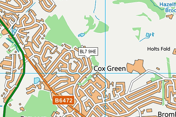 BL7 9HE map - OS VectorMap District (Ordnance Survey)