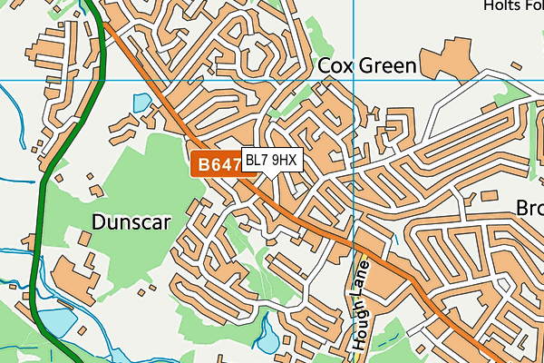 BL7 9HX map - OS VectorMap District (Ordnance Survey)