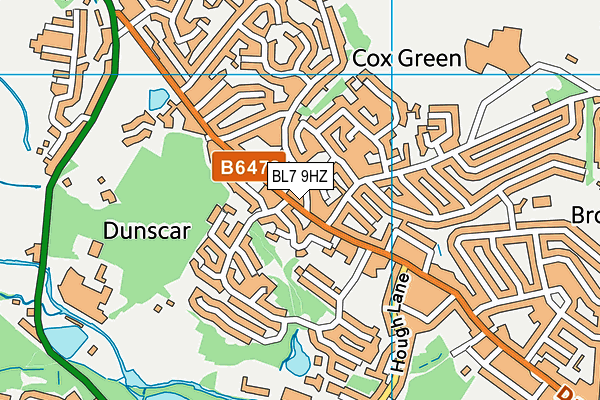 BL7 9HZ map - OS VectorMap District (Ordnance Survey)