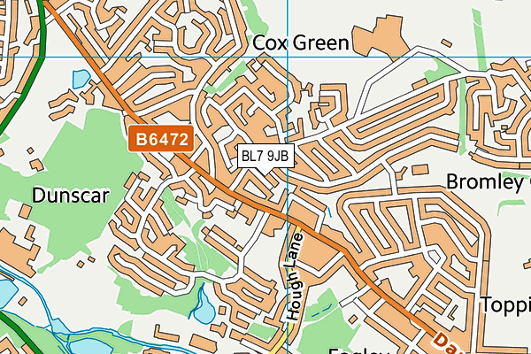 BL7 9JB map - OS VectorMap District (Ordnance Survey)