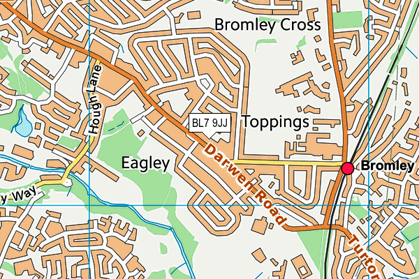 BL7 9JJ map - OS VectorMap District (Ordnance Survey)