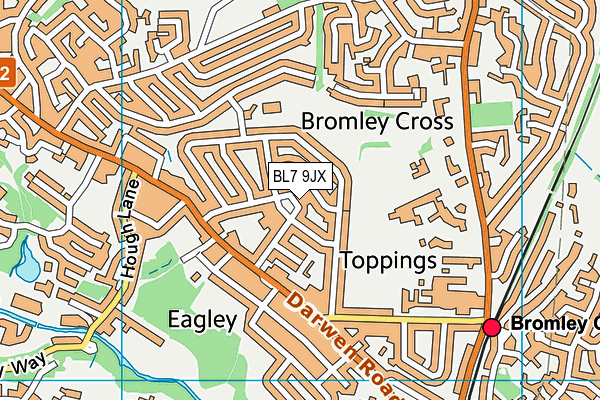 BL7 9JX map - OS VectorMap District (Ordnance Survey)