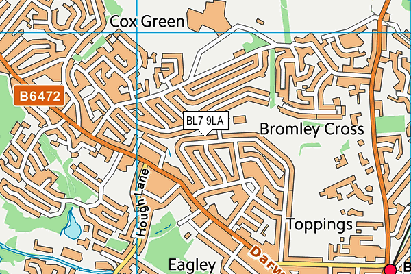 BL7 9LA map - OS VectorMap District (Ordnance Survey)