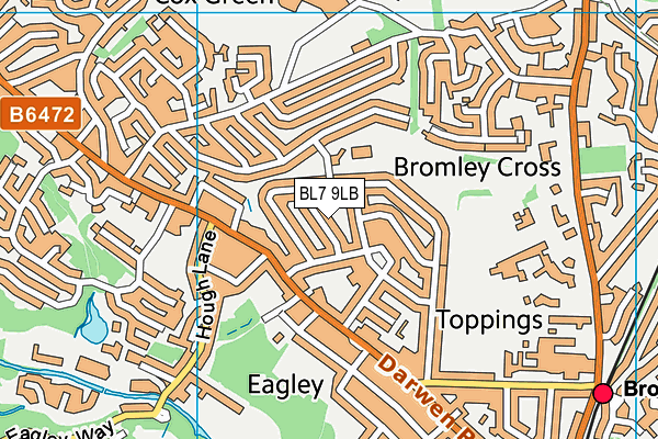 BL7 9LB map - OS VectorMap District (Ordnance Survey)