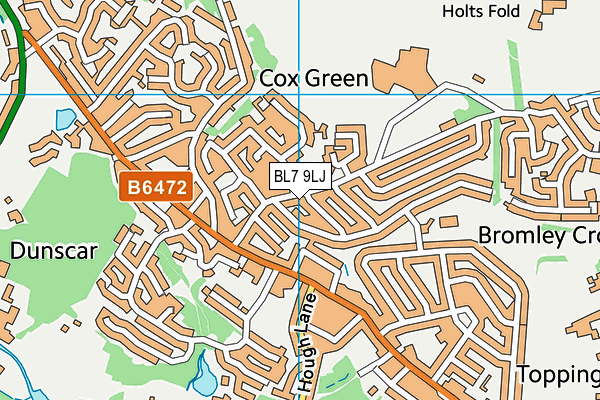 BL7 9LJ map - OS VectorMap District (Ordnance Survey)