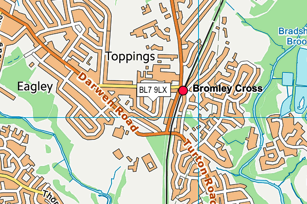 BL7 9LX map - OS VectorMap District (Ordnance Survey)