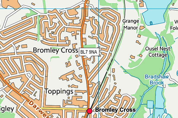 BL7 9NA map - OS VectorMap District (Ordnance Survey)