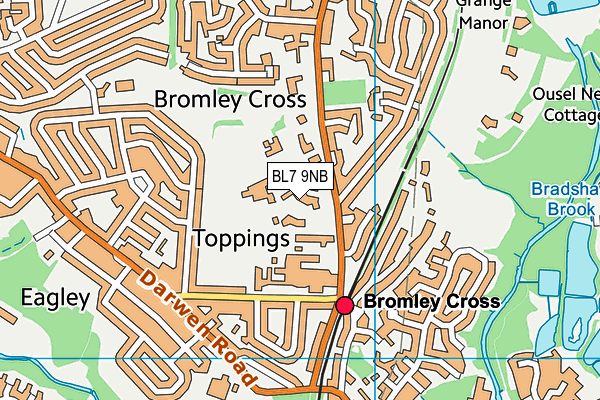 BL7 9NB map - OS VectorMap District (Ordnance Survey)