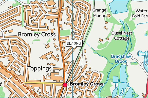 BL7 9NG map - OS VectorMap District (Ordnance Survey)