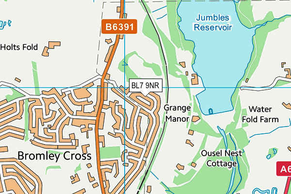 BL7 9NR map - OS VectorMap District (Ordnance Survey)