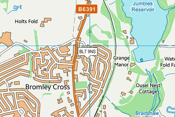 BL7 9NS map - OS VectorMap District (Ordnance Survey)