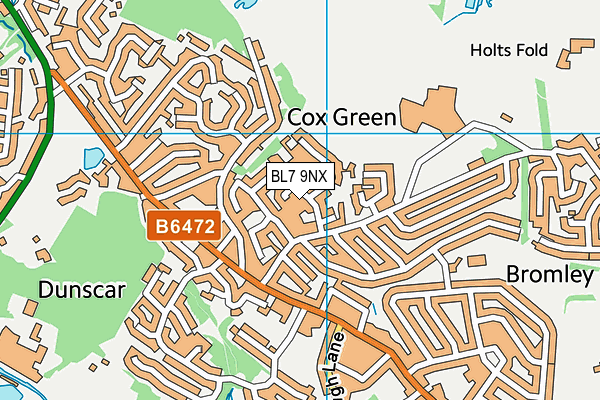 BL7 9NX map - OS VectorMap District (Ordnance Survey)