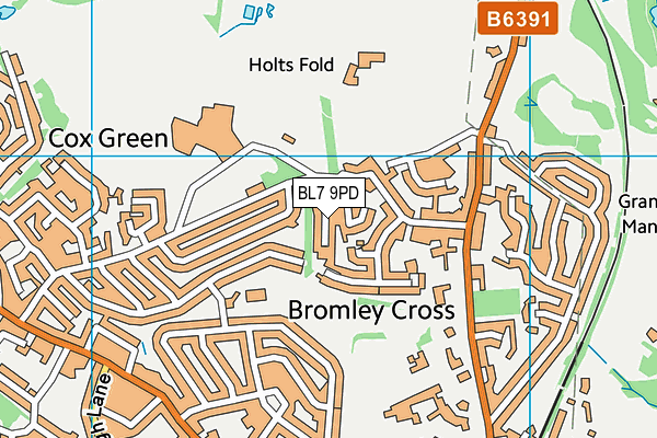 BL7 9PD map - OS VectorMap District (Ordnance Survey)