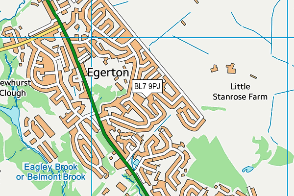 BL7 9PJ map - OS VectorMap District (Ordnance Survey)