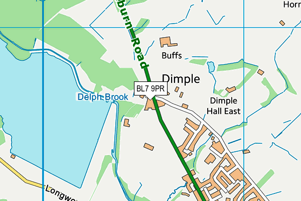 BL7 9PR map - OS VectorMap District (Ordnance Survey)