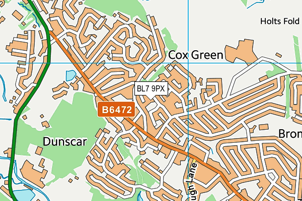 BL7 9PX map - OS VectorMap District (Ordnance Survey)