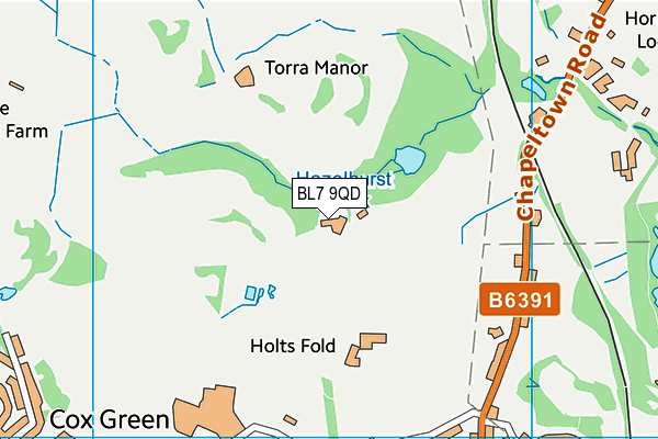 Turton Golf Club map (BL7 9QD) - OS VectorMap District (Ordnance Survey)