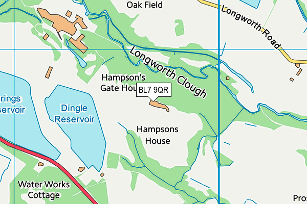 BL7 9QR map - OS VectorMap District (Ordnance Survey)