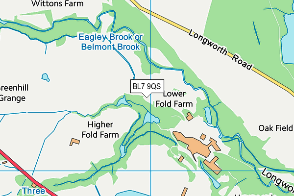 BL7 9QS map - OS VectorMap District (Ordnance Survey)