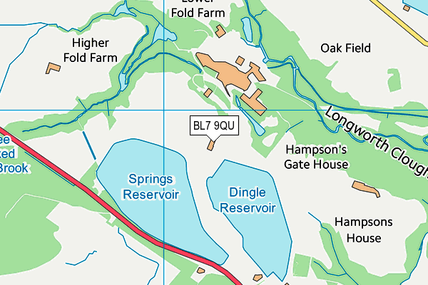 BL7 9QU map - OS VectorMap District (Ordnance Survey)