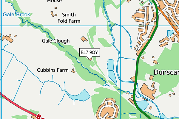 BL7 9QY map - OS VectorMap District (Ordnance Survey)