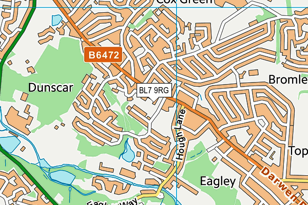 BL7 9RG map - OS VectorMap District (Ordnance Survey)