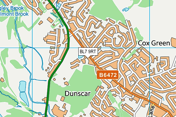 BL7 9RT map - OS VectorMap District (Ordnance Survey)