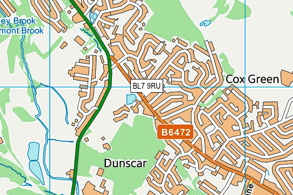 BL7 9RU map - OS VectorMap District (Ordnance Survey)