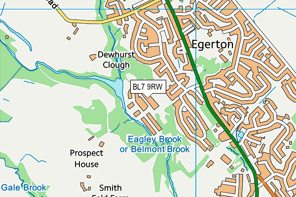 BL7 9RW map - OS VectorMap District (Ordnance Survey)