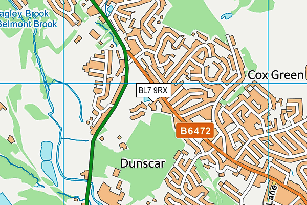 BL7 9RX map - OS VectorMap District (Ordnance Survey)