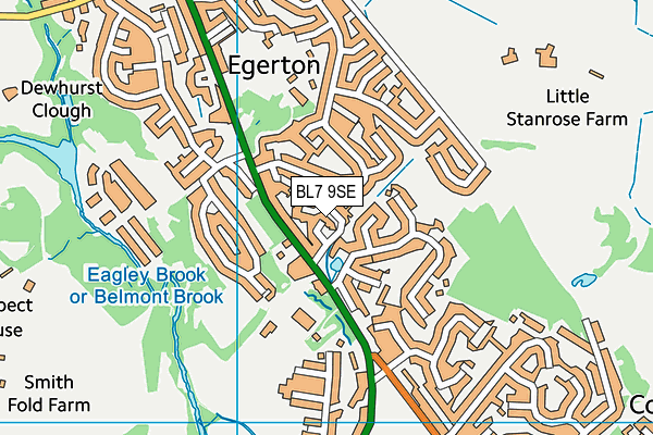 BL7 9SE map - OS VectorMap District (Ordnance Survey)