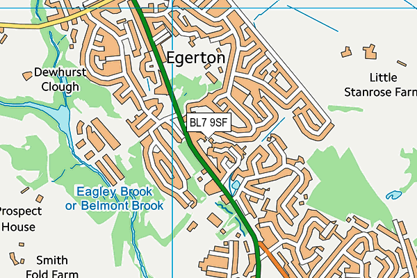 BL7 9SF map - OS VectorMap District (Ordnance Survey)