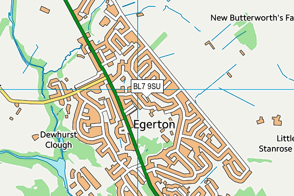 BL7 9SU map - OS VectorMap District (Ordnance Survey)