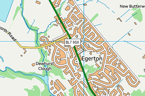 BL7 9SX map - OS VectorMap District (Ordnance Survey)