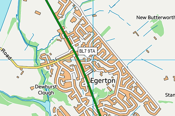 BL7 9TA map - OS VectorMap District (Ordnance Survey)