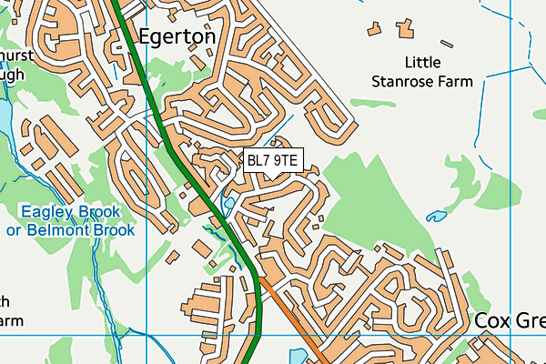 BL7 9TE map - OS VectorMap District (Ordnance Survey)