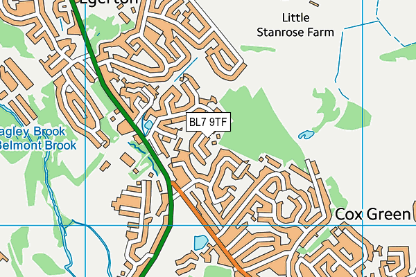 BL7 9TF map - OS VectorMap District (Ordnance Survey)