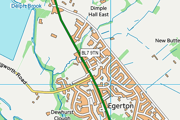 BL7 9TN map - OS VectorMap District (Ordnance Survey)